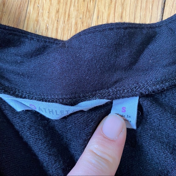 Athleta Black Zip Shoulder Boat Neck Pullover Women's S Modal Blend Sweatshirt - Picture 4 of 10